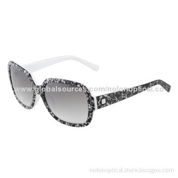 New style acetate sunglasses with black and white porcelain, 100% UVB/UVA protection lens